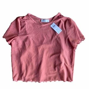 Hollister Cropped Tee Sheer Built In Tank